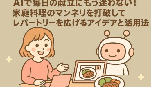 AIで毎日の献立にもう迷わない！家庭料理のマンネリを打破してレパートリーを広げるアイデアと活用法