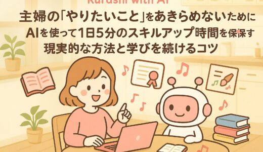 主婦の「やりたいこと」をあきらめないために AIを使って1日5分のスキルアップ時間を確保する現実的な方法と学びを続けるコツ